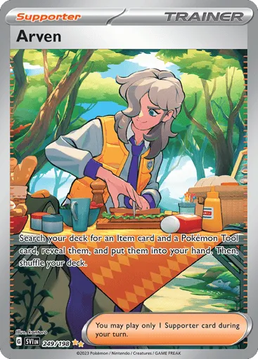 Arven Special Illustration Rare from the Scarlet and Violet base set