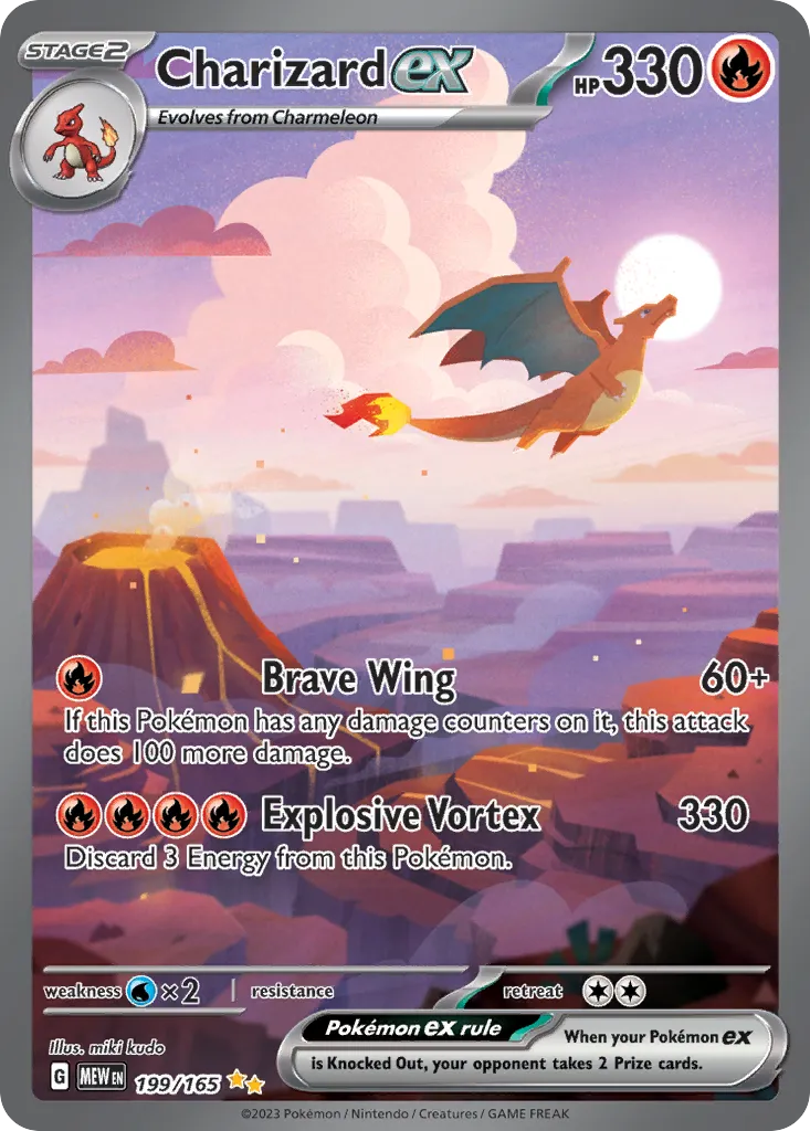 Charizard ex Special Illustration Rare, card 199 of 165 from the Pokemon 151 set