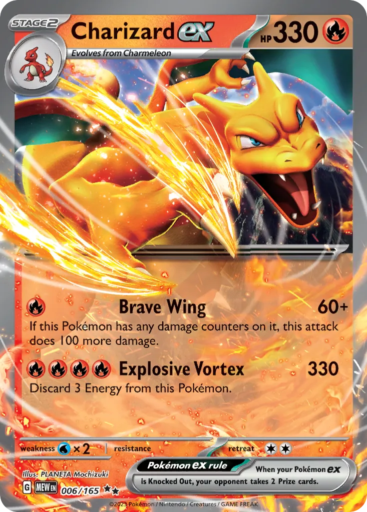 Charizard ex Double Rare, card 006/165 from the Pokemon 151 set