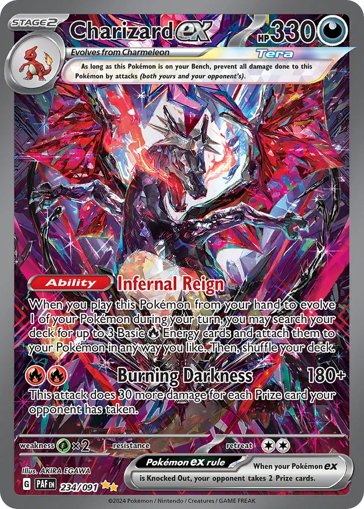 Charizard ex Special Illustration Rare card number 234 from the Paldean Fates set