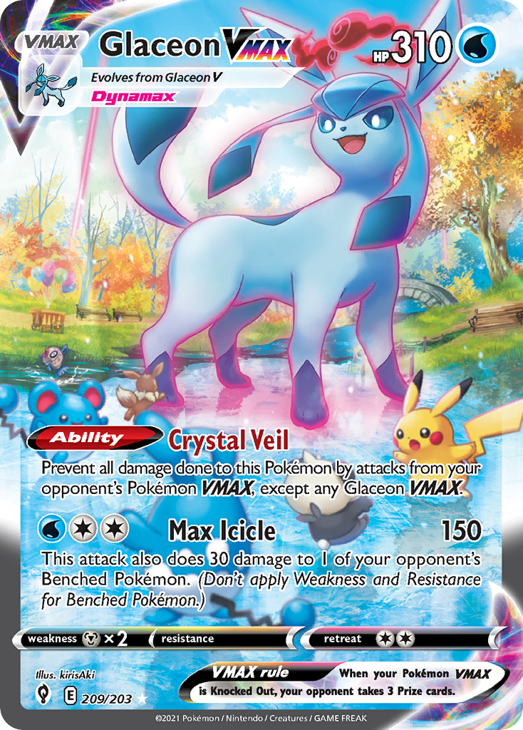 Glaceon VMAX alternate art Secret Rare from the Evolving Skies set