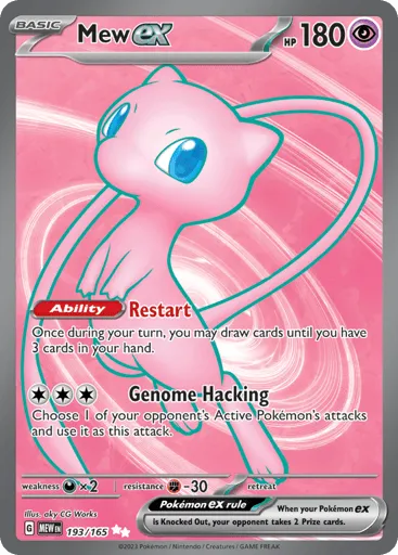 Mew ex Ultra Rare card number 193 from the 151 set