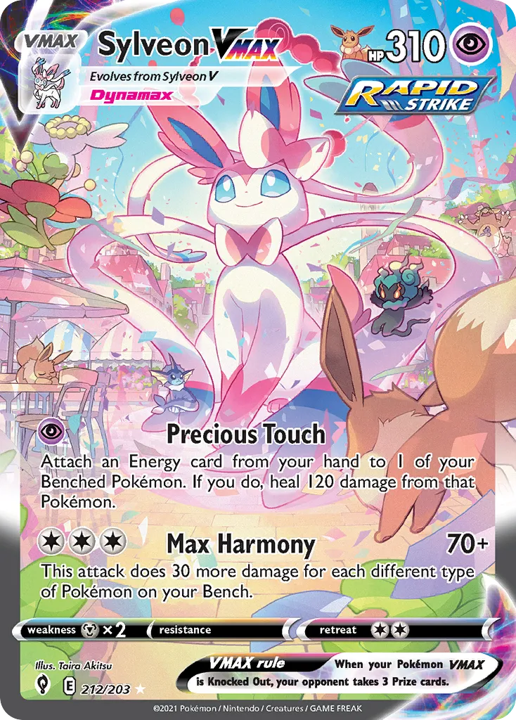 Sylveon VMAX alternate art Secret Rare card from the Evolving Skies set