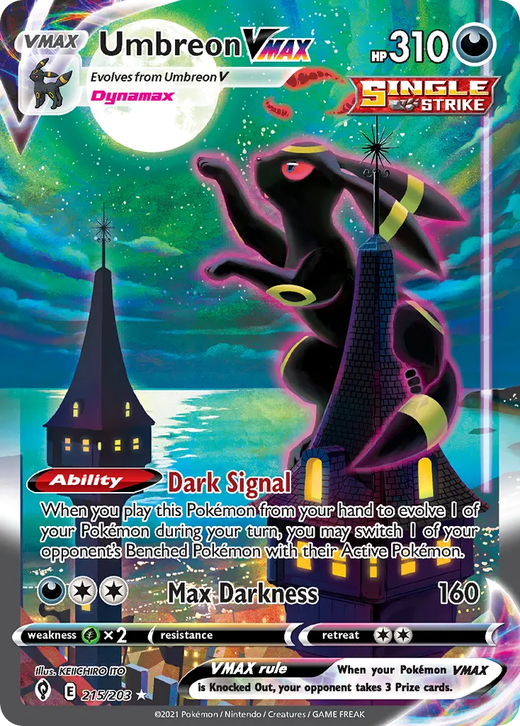 Umbreon VMAX alternate art Secret Rare from the Evolving Skies set