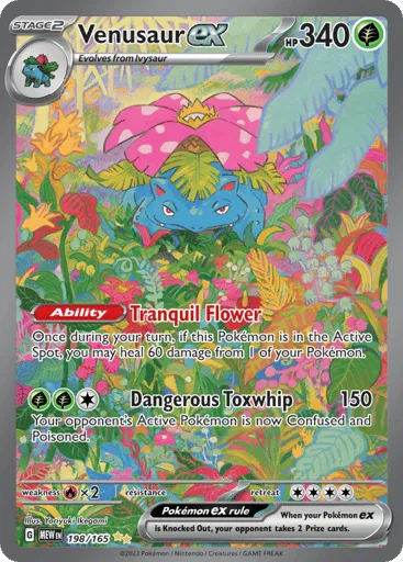 Venusaur ex Special Illustration Rare from the Pokemon 151 set, number 198 of 165