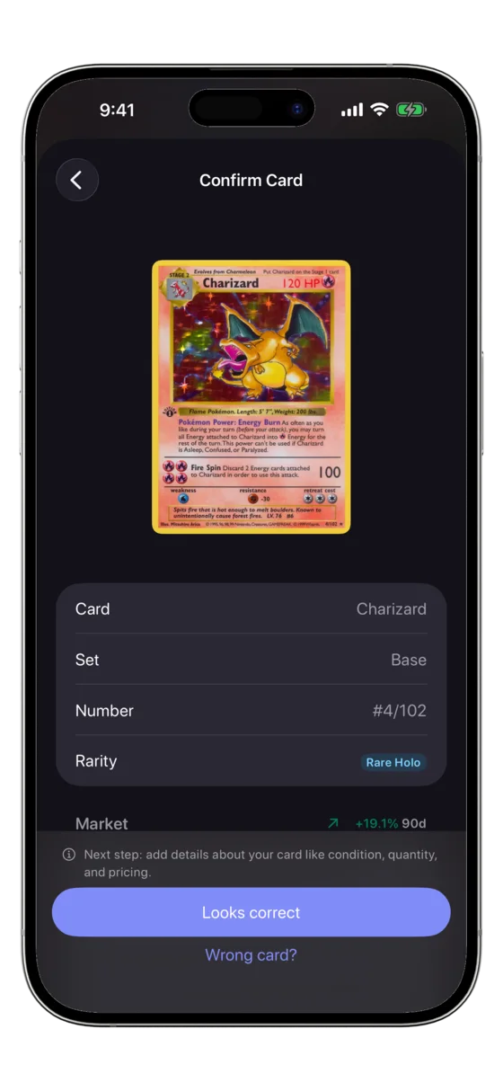 CardOps rarity view highlighting chase cards by value.