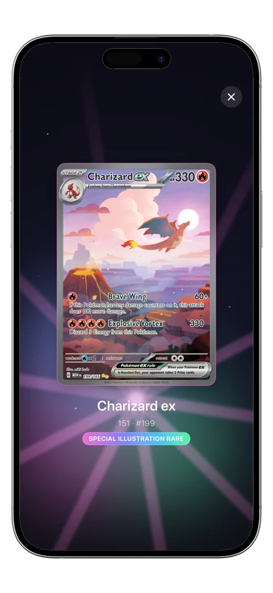 CardOps showcase of graded and holographic Pokémon cards.